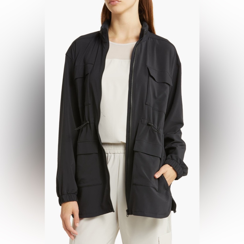 Zella Getaway Hooded Utility Jacket Black XL